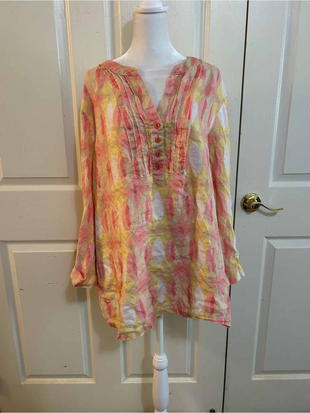 JM Collection linen tunic, size 22W